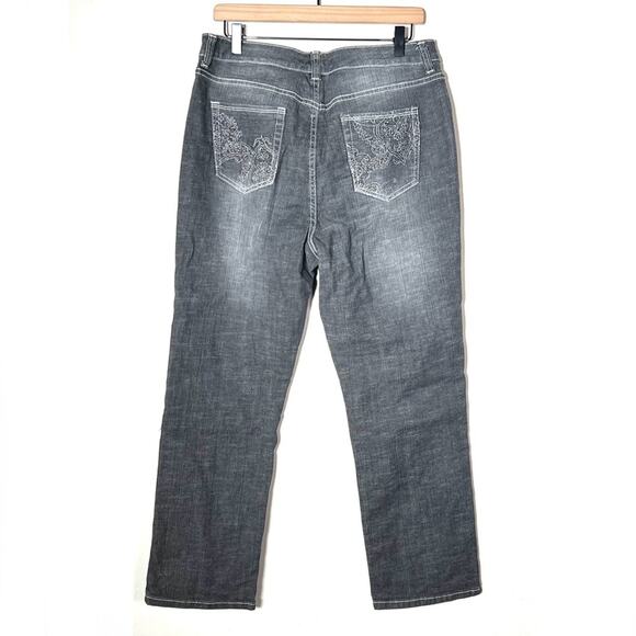 Chico's Platinum 2 gray straight leg jeans size 12 B163 - Picture 3 of 3